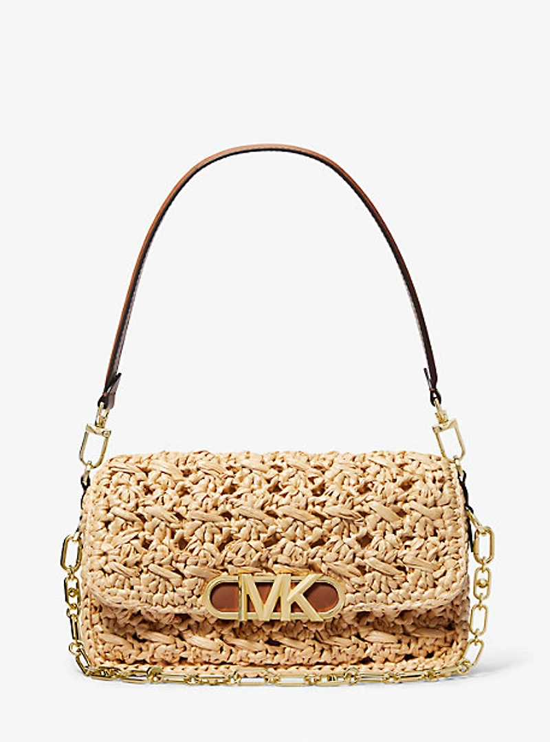 Parker Medium Woven Straw Shoulder Bag
