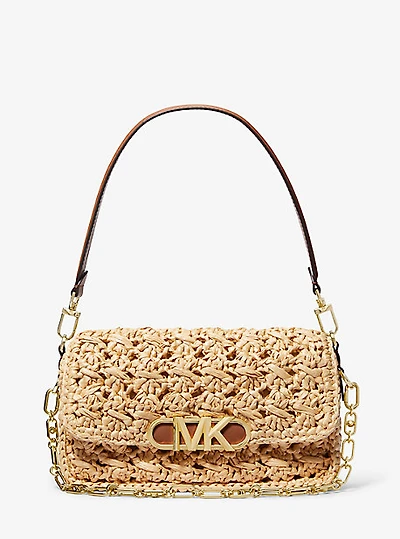 Parker Medium Woven Straw Shoulder Bag