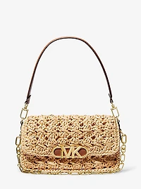 Parker Medium Woven Straw Shoulder Bag