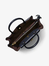 Hamilton Legacy Large Woven Leather Belted Satchel