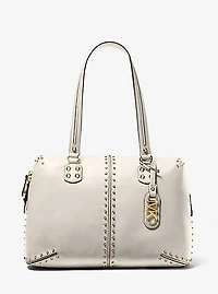 Astor Large Studded Leather Tote Bag