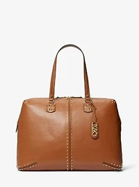 Astor Extra-Large Studded Leather Weekender Bag