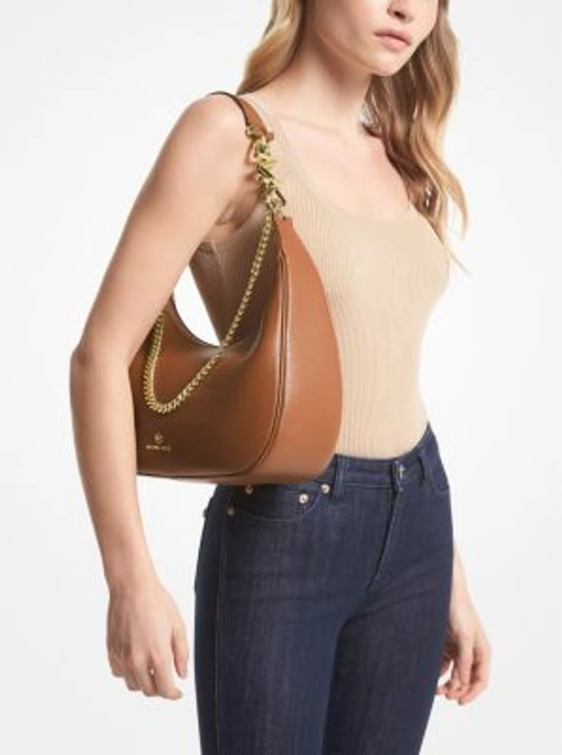 Piper Large Pebbled Leather Shoulder Bag