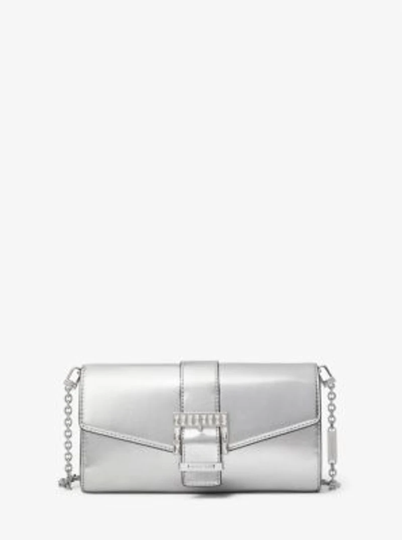Pochette Penelope de taille moyenne en faux cuir métallisé