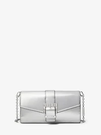 Pochette Penelope de taille moyenne en faux cuir métallisé