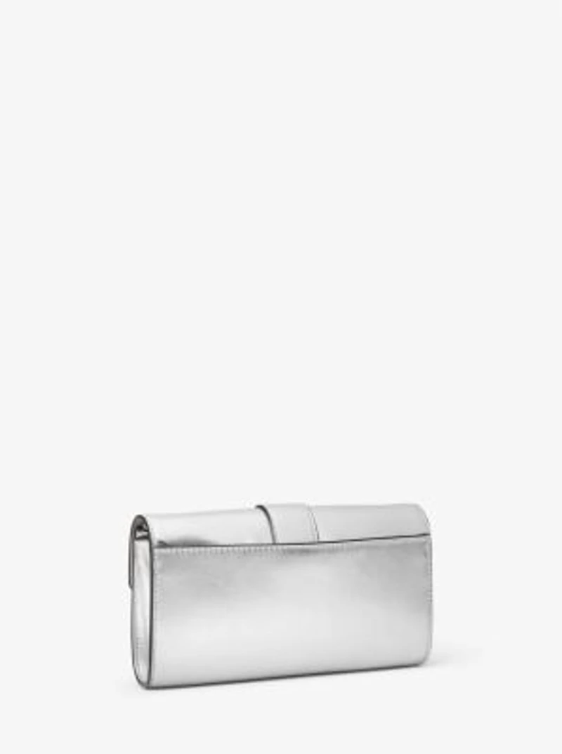Pochette Penelope de taille moyenne en faux cuir métallisé