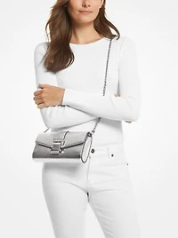 Pochette Penelope de taille moyenne en faux cuir métallisé