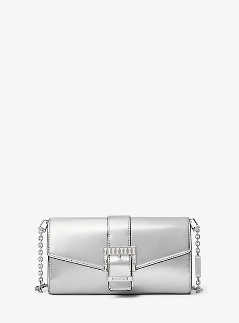 Pochette Penelope de taille moyenne en faux cuir métallisé