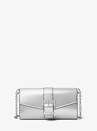 Pochette Penelope de taille moyenne en faux cuir métallisé