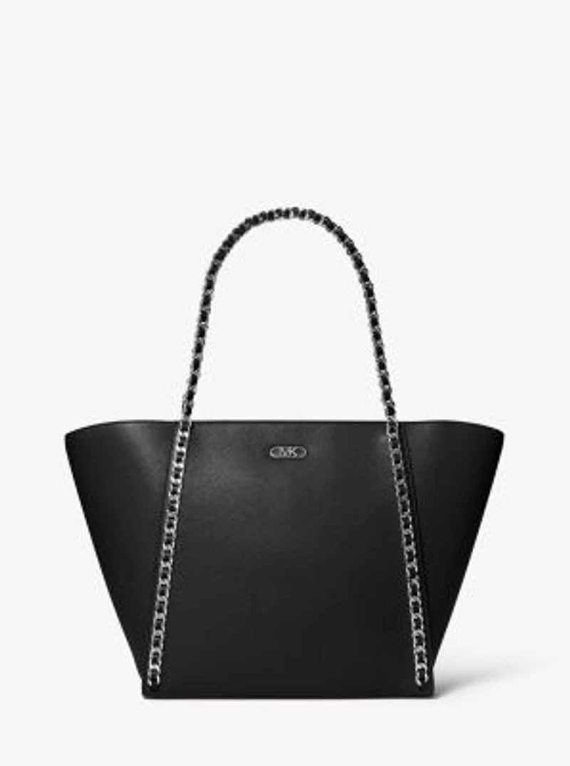 Grand sac fourre-tout Westley en cuir grainé à chaîne