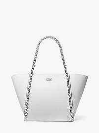 Westley Large Pebbled Leather Chain-Link Tote Bag