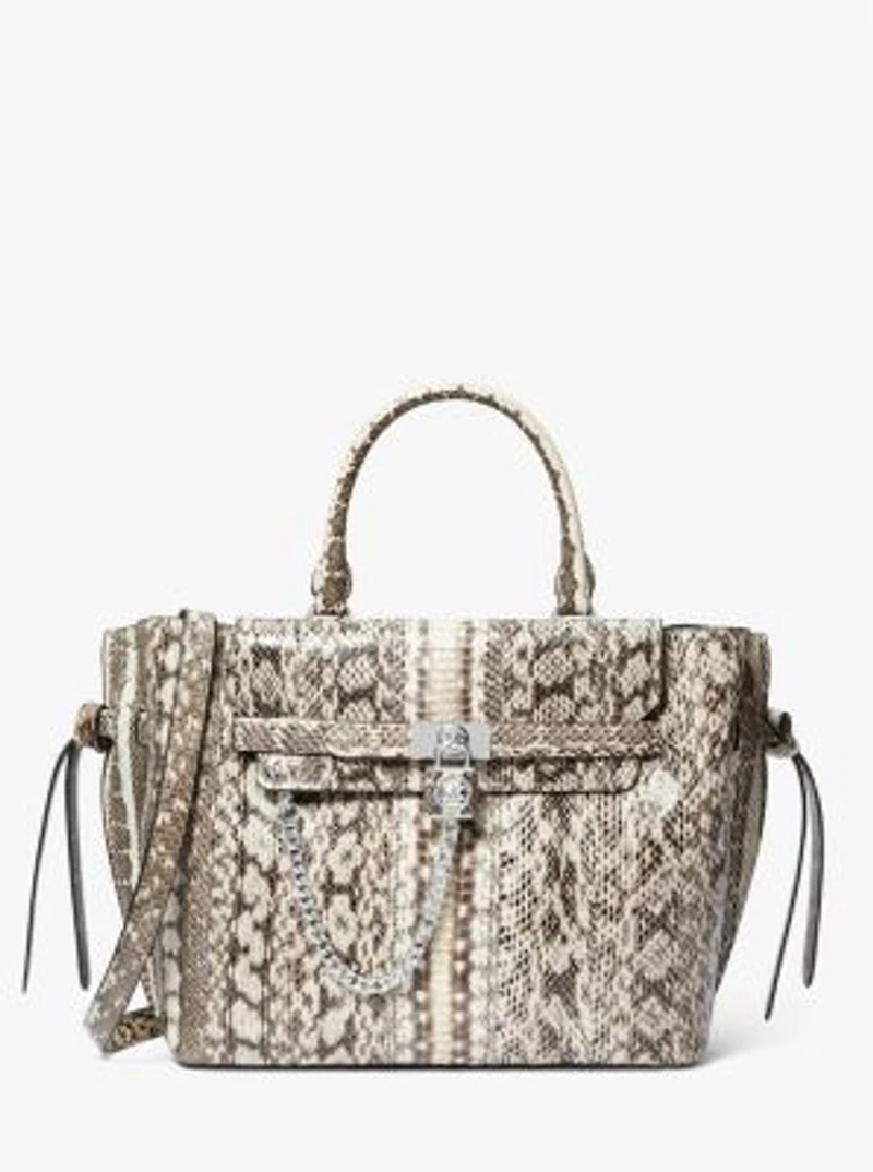 Grand sac à main Hamilton Legacy en peau de serpent à ceinture
