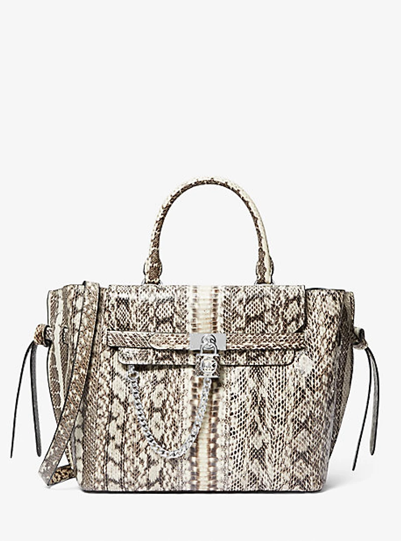 Grand sac à main Hamilton Legacy en peau de serpent à ceinture