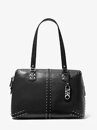 Astor Large Studded Leather Tote Bag