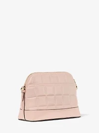 Grand sac à bandoulière arrondi en cuir matelassé