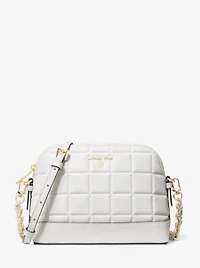 Large Quilted Leather Dome Crossbody Bag