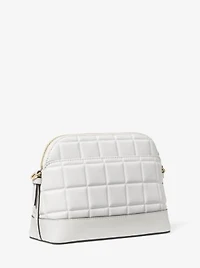 Large Quilted Leather Dome Crossbody Bag