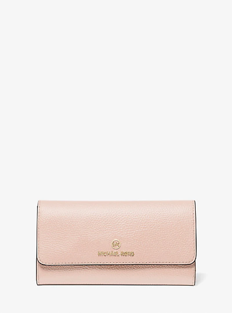 Large Pebbled Leather Tri-Fold Wallet