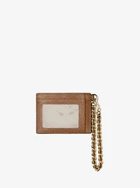 Small Pebbled Leather Chain Card Case