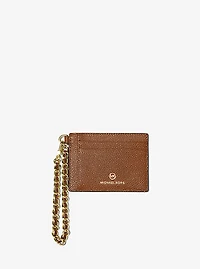 Small Pebbled Leather Chain Card Case