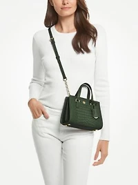 Très petit sac messager Chantal en cuir gaufré à motif crocodile