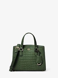 Très petit sac messager Chantal en cuir gaufré à motif crocodile