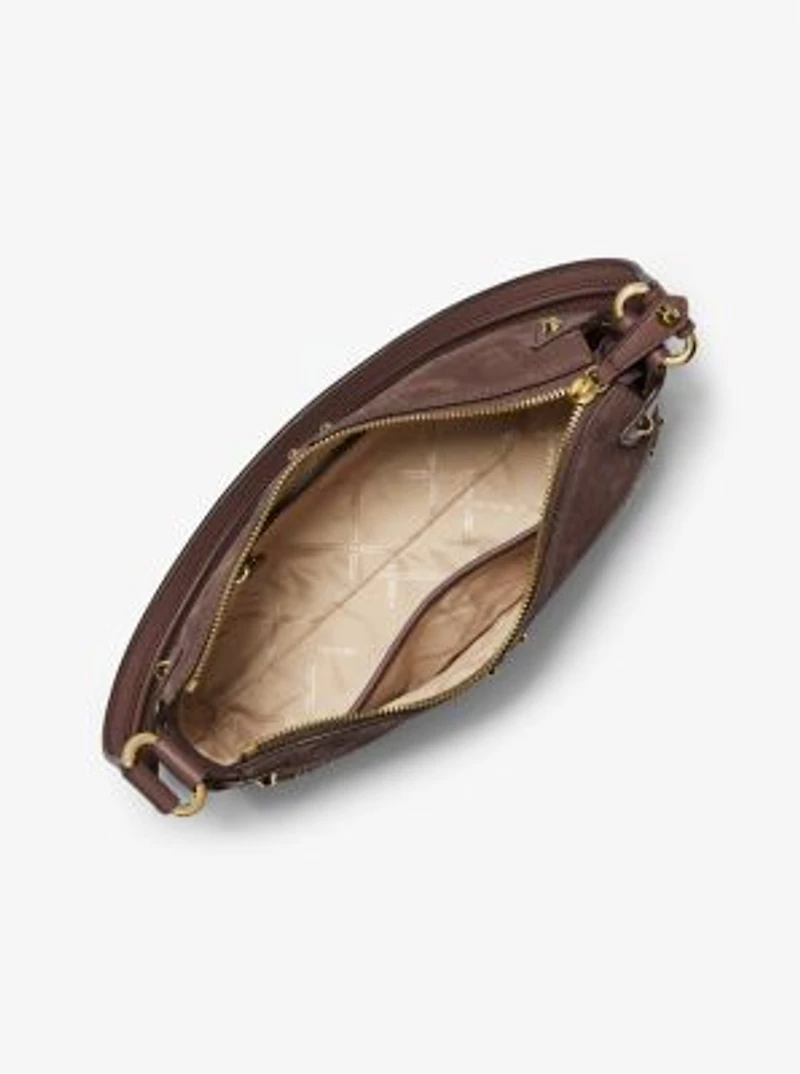 Grand sac à épaule Astor en suède clouté