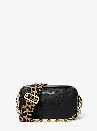 Petit sac pour appareil photo Jet Set en cuir grainé à double fermeture éclair