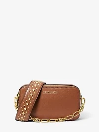 Petit sac pour appareil photo Jet Set en cuir grainé à double fermeture éclair