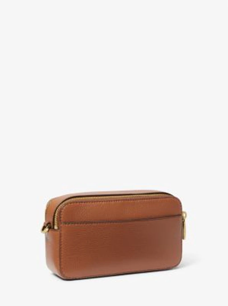 Petit sac pour appareil photo Jet Set en cuir grainé à double fermeture éclair