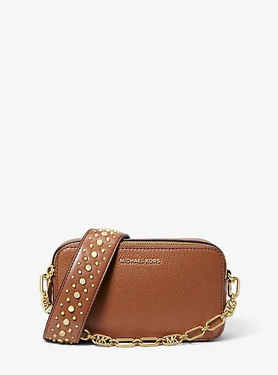 Petit sac pour appareil photo Jet Set en cuir grainé à double fermeture éclair