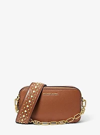 Petit sac pour appareil photo Jet Set en cuir grainé à double fermeture éclair