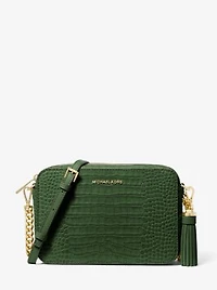 Jet Set Medium Crocodile Embossed Leather Crossbody Bag