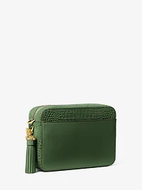 Jet Set Medium Crocodile Embossed Leather Crossbody Bag