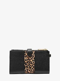 Adele Leather and Leopard Print Calf Hair Smartphone Wallet