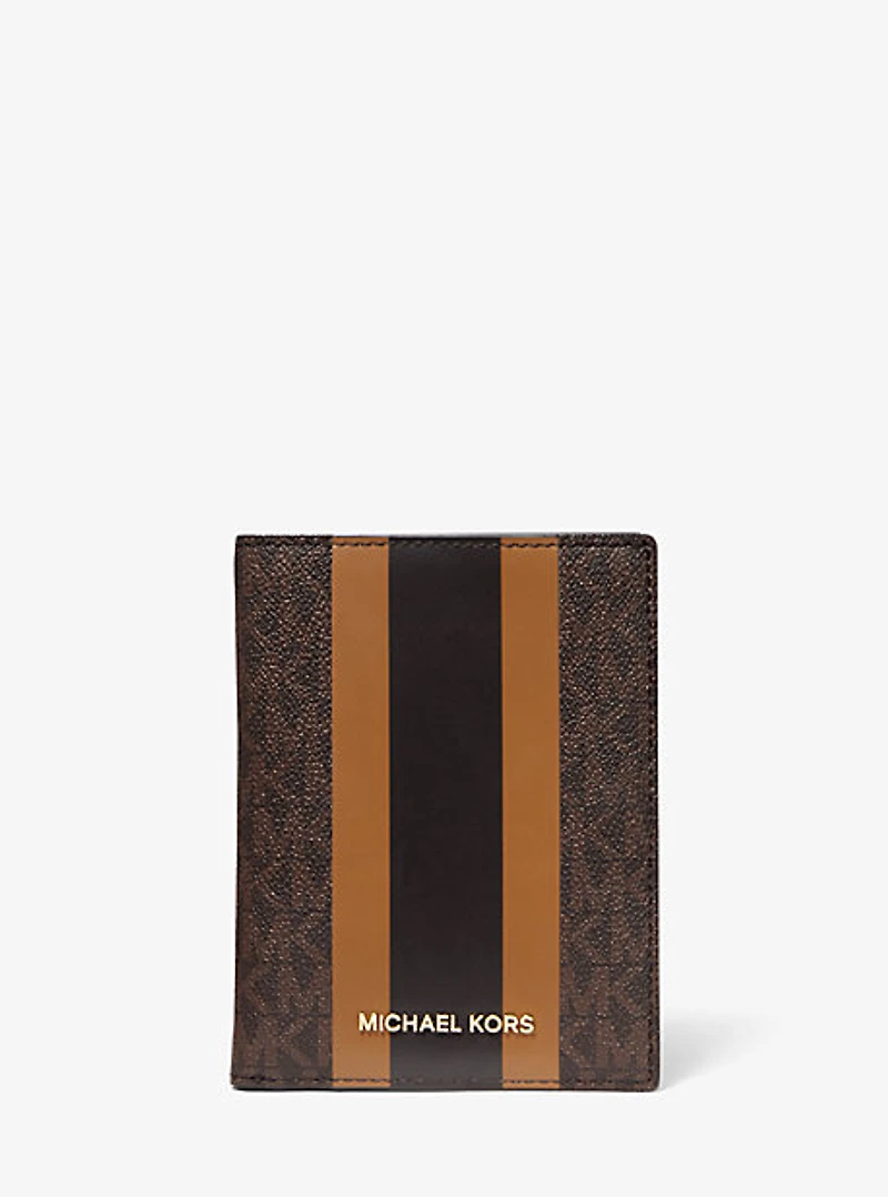 Bedford Travel Medium Logo Stripe Passport Wallet