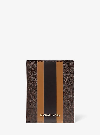 Bedford Travel Medium Logo Stripe Passport Wallet