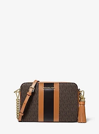 Ginny Medium Logo Stripe Crossbody Bag