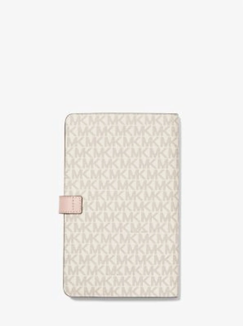 Carnet de taille moyenne à rayures et à logo