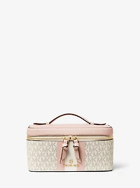 Mallette de voyage de taille moyenne rayée à logo