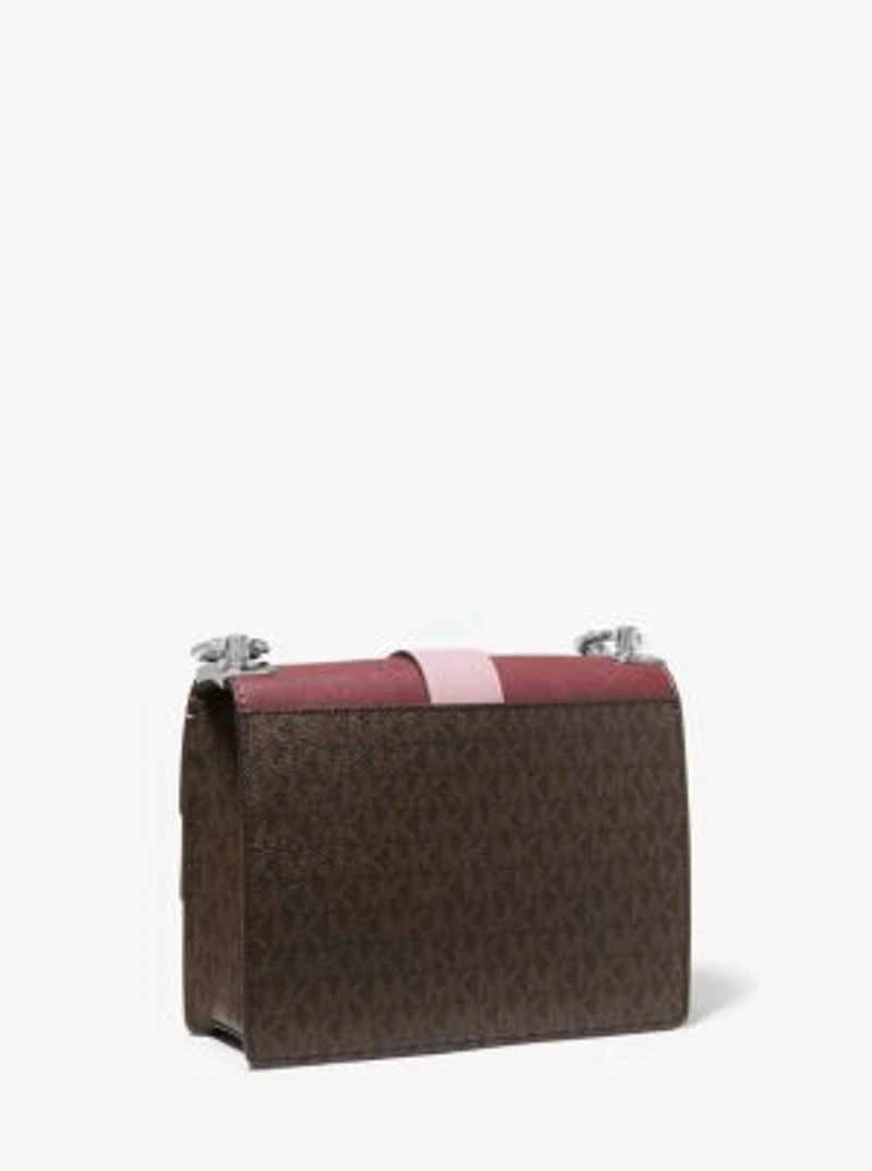 Petit sac à bandoulière Greenwich en cuir Saffiano et à logo à deux tons