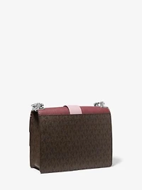 Petit sac à bandoulière Greenwich en cuir Saffiano et à logo à deux tons