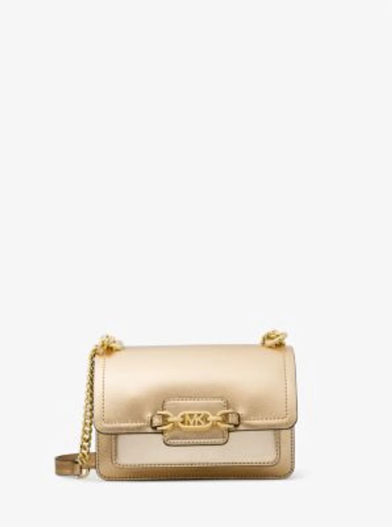 Très petit sac à bandoulière Heather en cuir métallisé