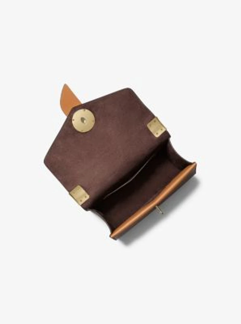Petit sac à bandoulière Greenwich en cuir Saffiano blocs de couleurs et logo