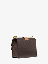 Petit sac à bandoulière Greenwich en cuir Saffiano blocs de couleurs et logo