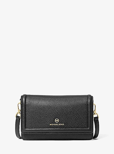Jet Set Small Pebbled Leather Smartphone Convertible Crossbody Bag