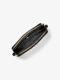 Petit sac pour appareil photo Jet Set en cuir grainé à double fermeture éclair