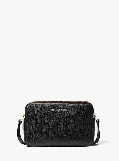 Jet Set Small Pebbled Leather Double-Zip Camera Bag