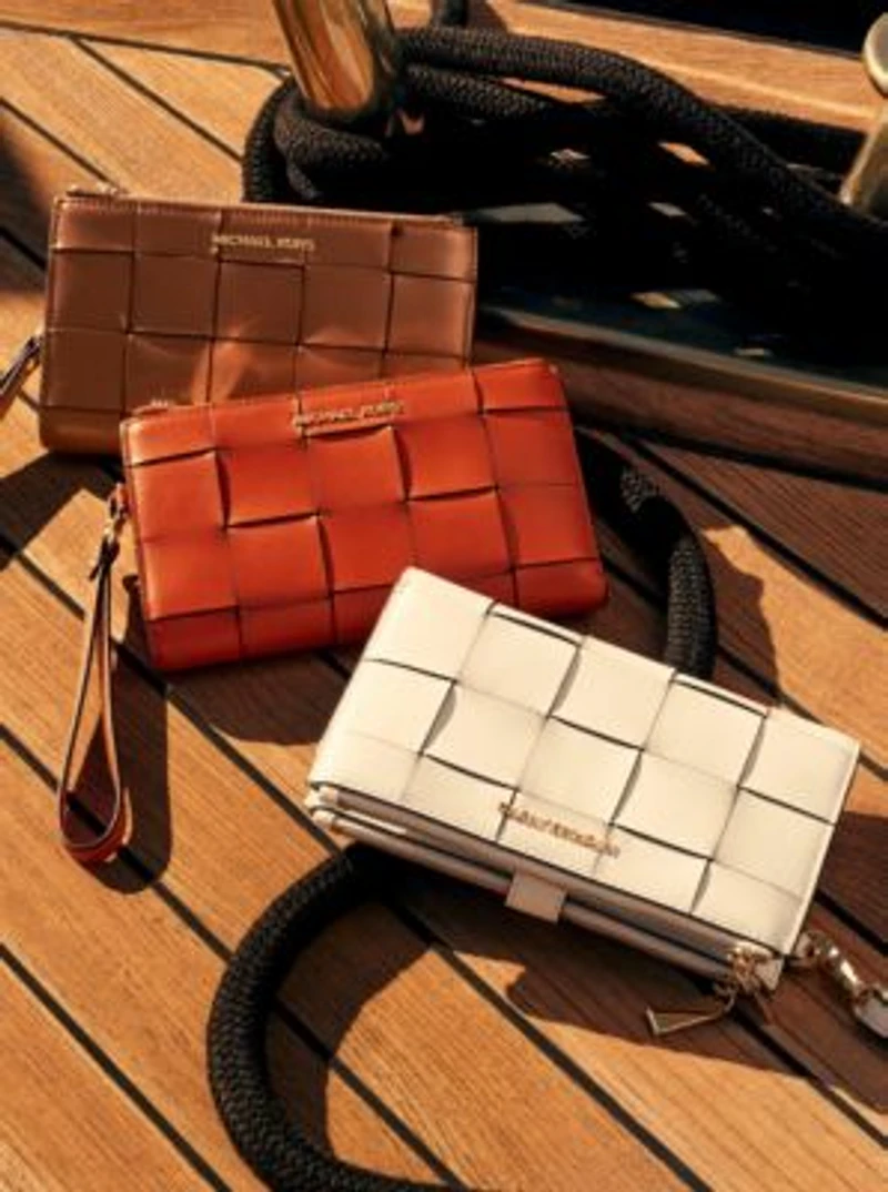 Adele Woven Leather Smartphone Wallet