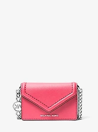 Sac enveloppe à bandoulière Jet Set miniature en cuir Saffiano